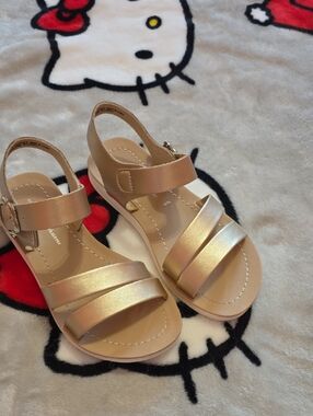 Girls Metallic Gold Strappy Sandals - Kids
